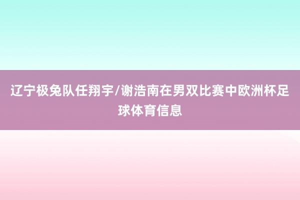 辽宁极兔队任翔宇/谢浩南在男双比赛中欧洲杯足球体育信息