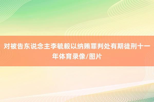 对被告东说念主李毓毅以纳贿罪判处有期徒刑十一年体育录像/图片