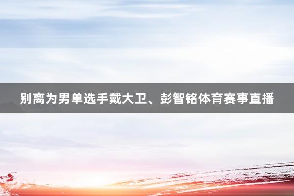 别离为男单选手戴大卫、彭智铭体育赛事直播