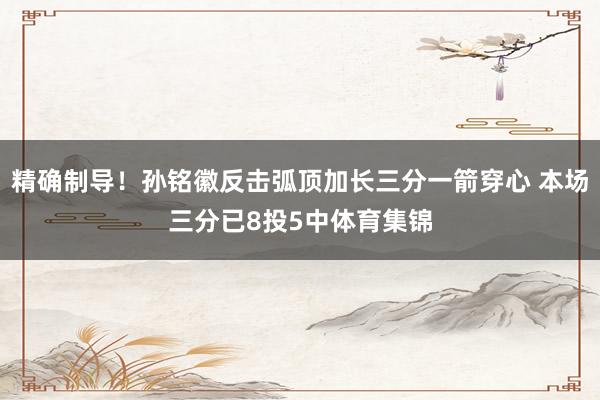 精确制导！孙铭徽反击弧顶加长三分一箭穿心 本场三分已8投5中体育集锦