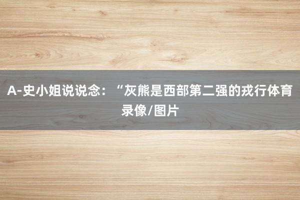 A-史小姐说说念：“灰熊是西部第二强的戎行体育录像/图片