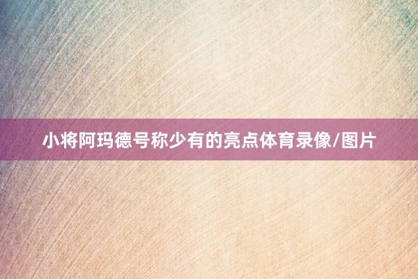 小将阿玛德号称少有的亮点体育录像/图片