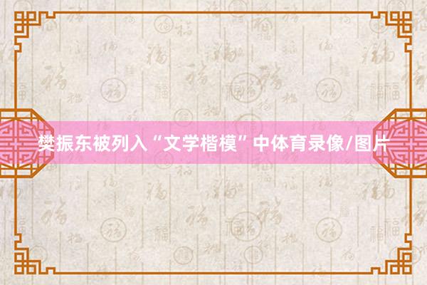 樊振东被列入“文学楷模”中体育录像/图片