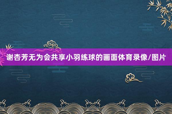 谢杏芳无为会共享小羽练球的画面体育录像/图片
