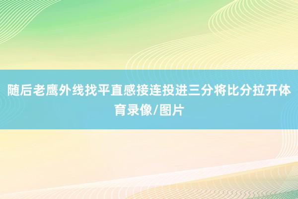 随后老鹰外线找平直感接连投进三分将比分拉开体育录像/图片