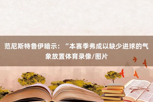 范尼斯特鲁伊暗示：“本赛季弗成以缺少进球的气象放置体育录像/图片