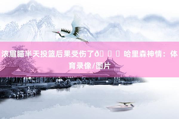 浓眉瞄半天投篮后果受伤了😑哈里森神情：体育录像/图片