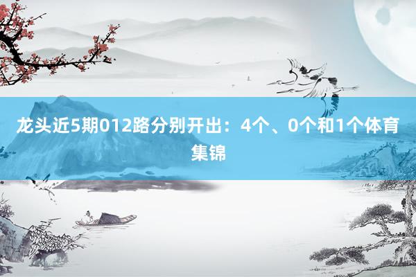 龙头近5期012路分别开出:4个、0个和1个体育集锦