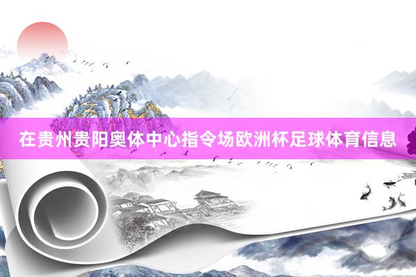 在贵州贵阳奥体中心指令场欧洲杯足球体育信息