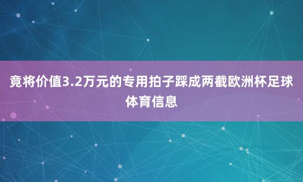 竟将价值3.2万元的专用拍子踩成两截欧洲杯足球体育信息
