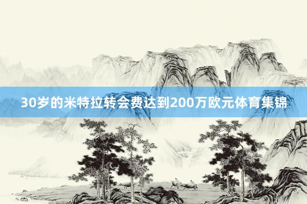 30岁的米特拉转会费达到200万欧元体育集锦