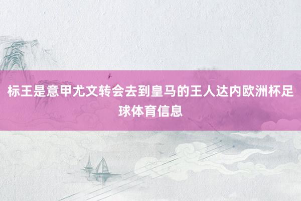 标王是意甲尤文转会去到皇马的王人达内欧洲杯足球体育信息