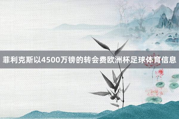 菲利克斯以4500万镑的转会费欧洲杯足球体育信息
