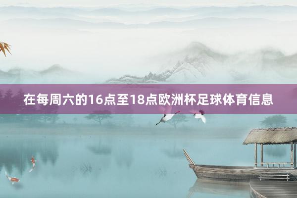 在每周六的16点至18点欧洲杯足球体育信息