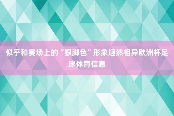 似乎和赛场上的“狠脚色”形象迥然相异欧洲杯足球体育信息
