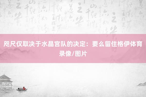 咫尺仅取决于水晶宫队的决定：要么留住格伊体育录像/图片