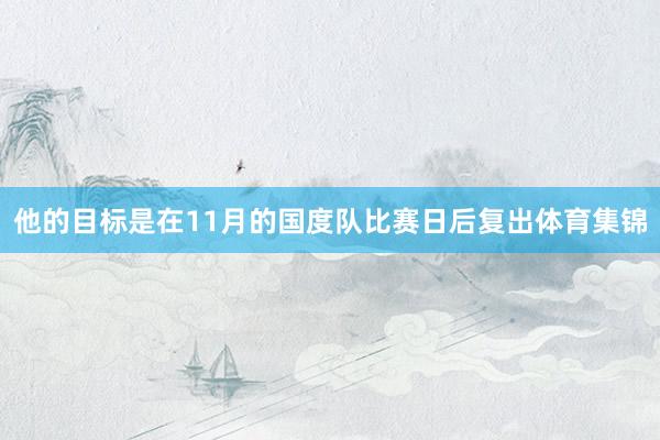 他的目标是在11月的国度队比赛日后复出体育集锦