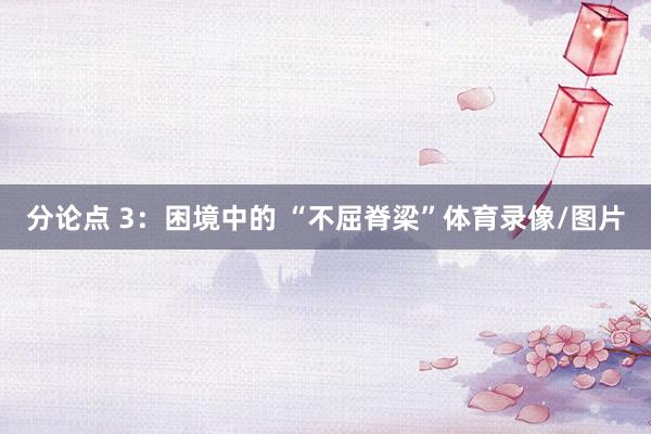 分论点 3：困境中的 “不屈脊梁”体育录像/图片