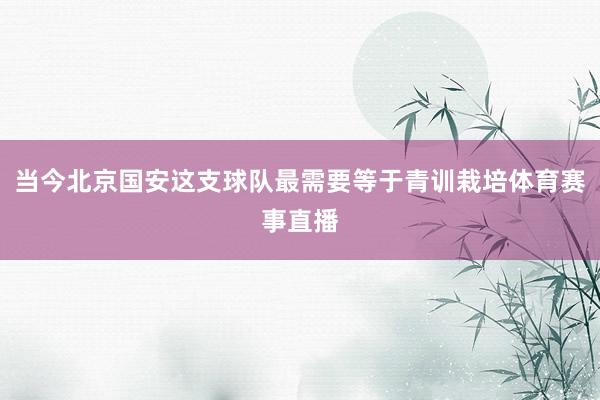 当今北京国安这支球队最需要等于青训栽培体育赛事直播