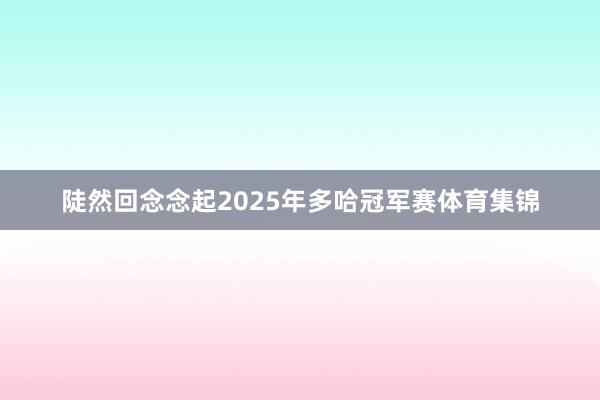 陡然回念念起2025年多哈冠军赛体育集锦