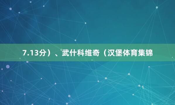 7.13分）、武什科维奇（汉堡体育集锦