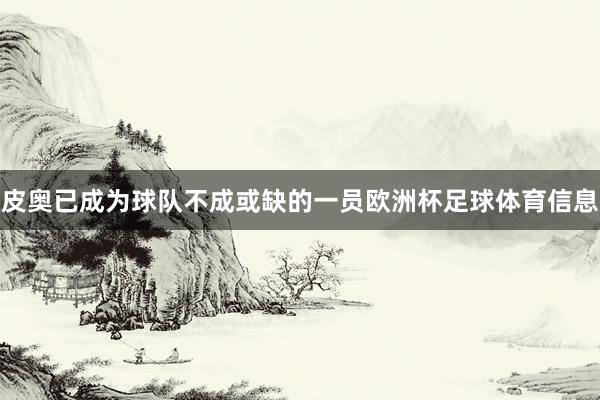 皮奥已成为球队不成或缺的一员欧洲杯足球体育信息