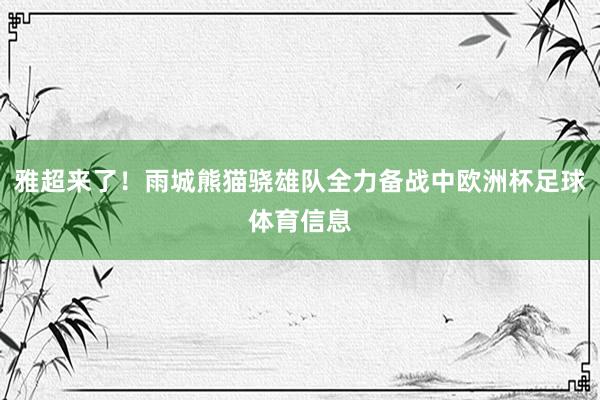 雅超来了！雨城熊猫骁雄队全力备战中欧洲杯足球体育信息