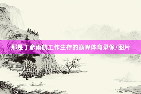 那是丁彦雨航工作生存的巅峰体育录像/图片