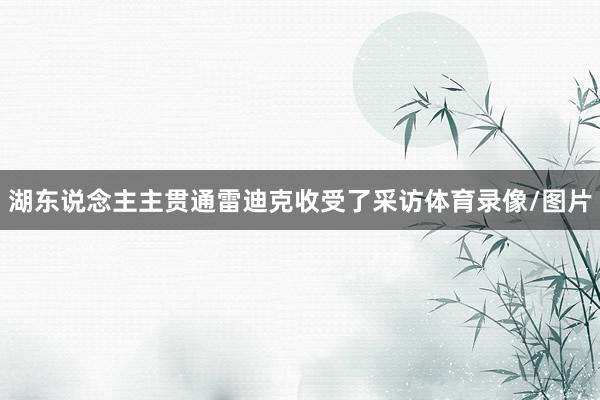 湖东说念主主贯通雷迪克收受了采访体育录像/图片