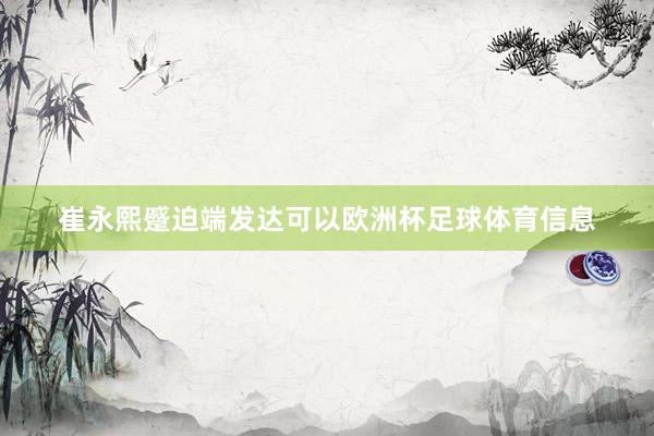 崔永熙蹙迫端发达可以欧洲杯足球体育信息
