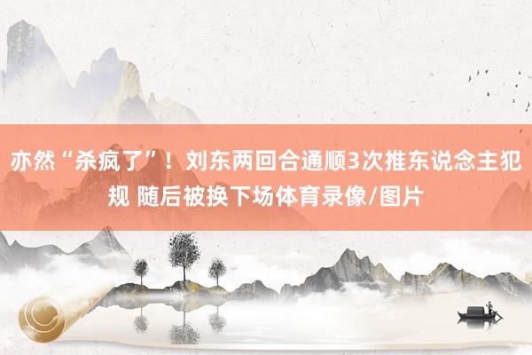 亦然“杀疯了”！刘东两回合通顺3次推东说念主犯规 随后被换下场体育录像/图片