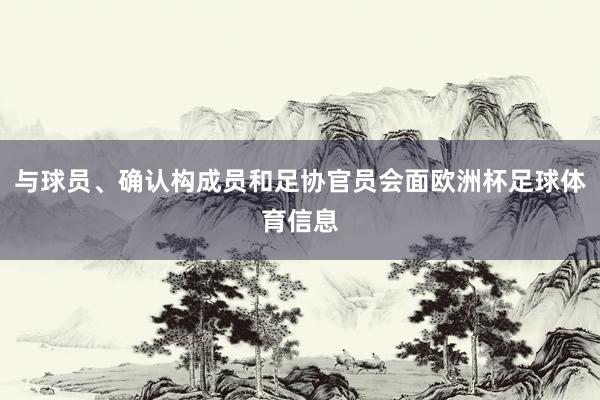 与球员、确认构成员和足协官员会面欧洲杯足球体育信息