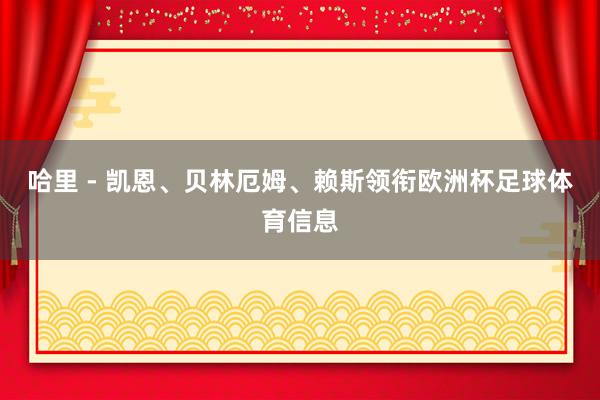 哈里 - 凯恩、贝林厄姆、赖斯领衔欧洲杯足球体育信息